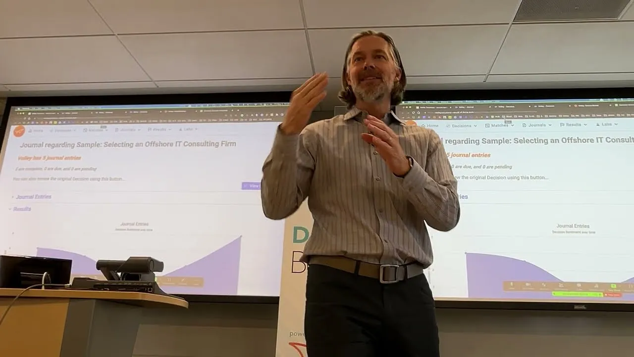 Matt Brady presenting the DECIDE BETTER session
